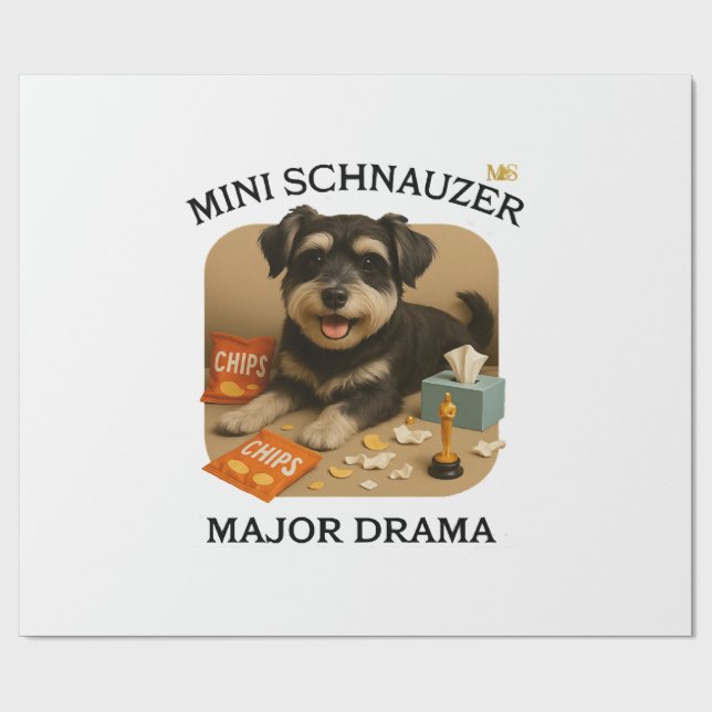 Papel De Presente Amantes de Cachorro Mini Schnauzer  (Aberto)