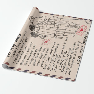 Papel De Presente Amantes de Esposa À Minha Esposa Eu Te Amo Marid