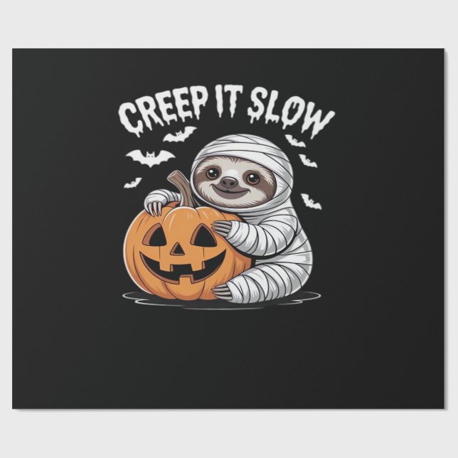 Papel De Presente Amantes de Preguiças Fofos Roupa de Halloween Engr (Aberto)
