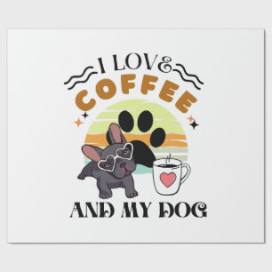 Papel De Presente Amantes do Café - Eu Amo Café E Meu Cachorro