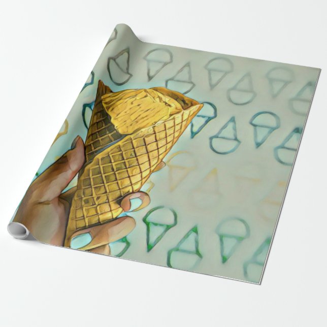 Papel De Presente Amantes do sorvete de Verão (Desenrolado)
