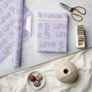 Papel De Presente Amar Flores de Amendoeira Sobre Lavanda