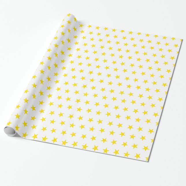 Papel De Presente Amarelo das estrelas 8 (Desenrolado)