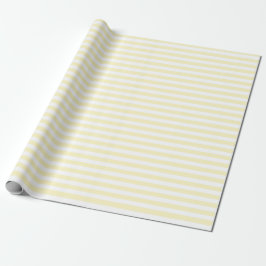 Papel De Presente Amarelo Manteiga e Listras Brancas