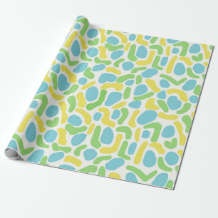 Papel De Presente Amarelo moderno, Verde limão e Abstrato Azul Bebê