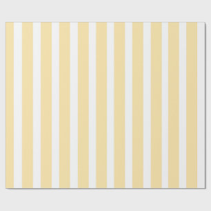 Papel De Presente Amarelo Pastel e Listra Vertical Branca