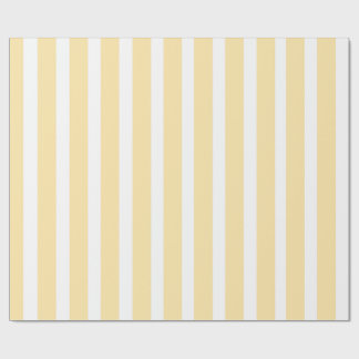 Papel De Presente Amarelo Pastel e Listra Vertical Branca