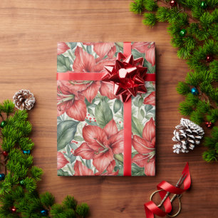 Papel De Presente Amaryllis de Férias Gigante Vermelho