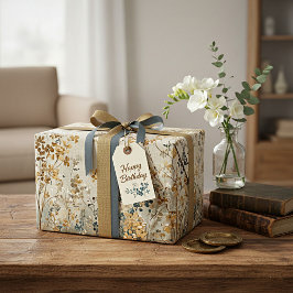 Papel De Presente Amber Meadow floral Wrapping Paper