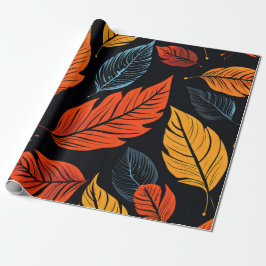 Papel De Presente Amber Woods: Folhas do outono em tons quentes