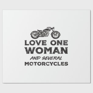 Papel De Presente Ame Uma Mulher E Várias Motocicletas Essencial