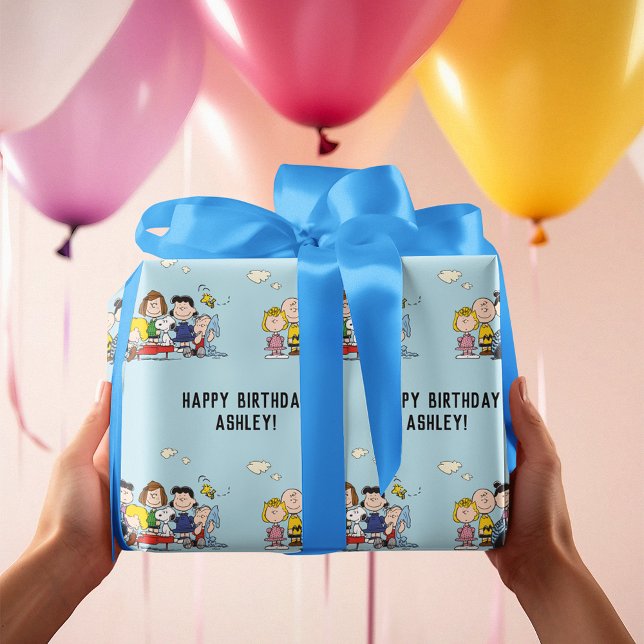 Papel De Presente Amendoins | Charlie Brown e Gang Birthday (Wrapped gift)