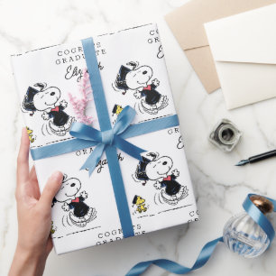 Papel De Presente Amendoins Formando Snoopy & Woodstock Congrats