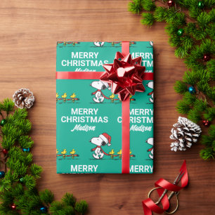 Papel De Presente Amendoins Snoopy & Friends Winter Adicione seu