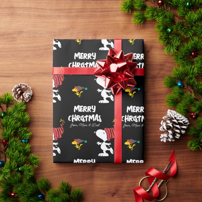 Papel De Presente Amendoins | Snoopy Winter Beanie Boné | Adicione s (Presente de Natal)