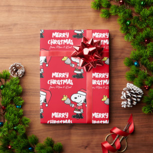 Papel De Presente Amendoins   Snoopy & Woodstock Ho Ho   Adicione se