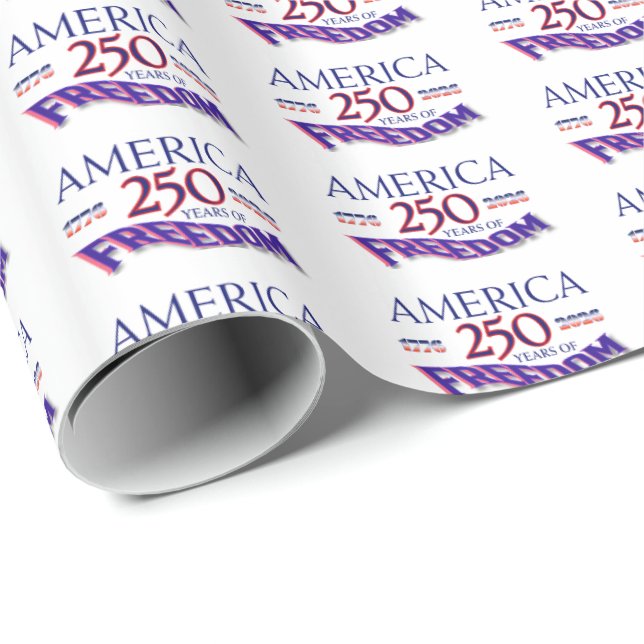 PAPEL DE PRESENTE AMÉRICA 250 ANOS DE LIBERDADE (Ponta do rolo)