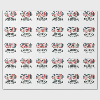 Papel De Presente América 250 Estrelas e Listras Patrióticas