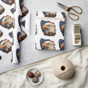 Papel De Presente American Flag Bald Eagle