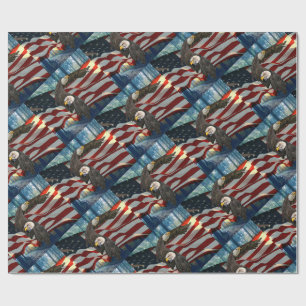 Papel De Presente American Flag Bald Eagle