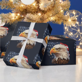 Papel De Presente American Flag Bald Eagle