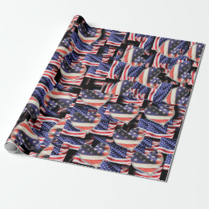 Papel De Presente American Flag Collage