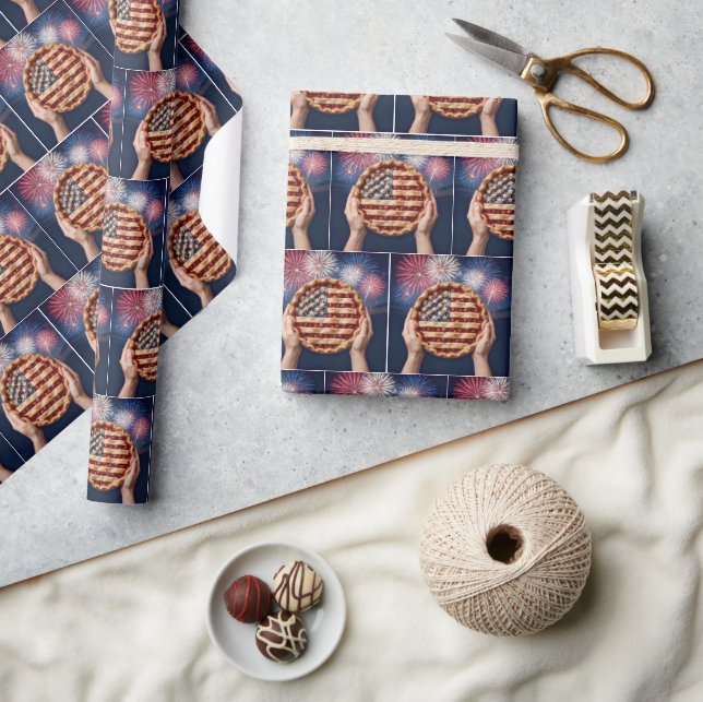 Papel De Presente American Flag Crust on a Cherry Pie (Artesanato)