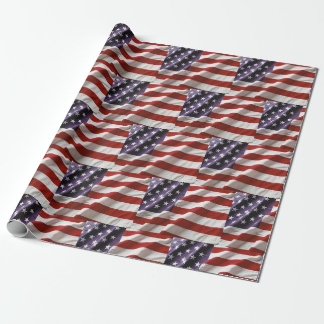 Papel De Presente American Flag - EUA (Desenrolado)
