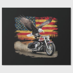 Papel De Presente American Flag Motorcycle Tshirt USA Flag Biker Ret