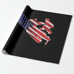 Papel De Presente American Flag Snowmobile Winter Snowmobiling