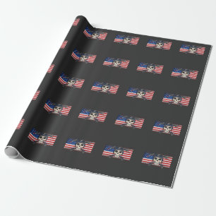 Papel De Presente American Flag Welder Skull Metalworking USA Weld