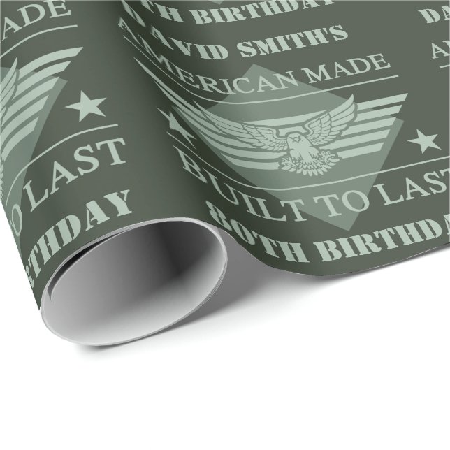 Papel De Presente American Made 80 Birthday (Ponta do rolo)