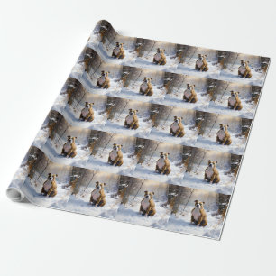 Papel De Presente American Staffordshire Deixe Nevar Natal