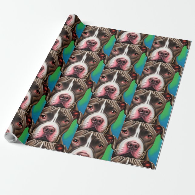 Papel De Presente American Staffordshire Terrier (Desenrolado)