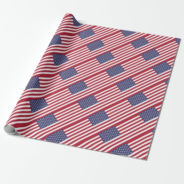 Papel De Presente American States USA Flag Wraping Paper (Desenrolado)