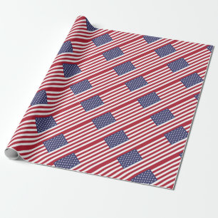 Papel De Presente American United States USA Flag Wrapping Paper