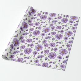 Papel De Presente American Wildflower New England Aster