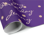 Papel De Presente Ametist Purple Rosa Dourada Crystal Swarovski<br><div class="desc">Glam e Cheio de papel embrulhado em chic de amor e luz. O texto personalizado dá a possibilidade de expressar parabéns,  sentimentos,  favores,  etc</div>