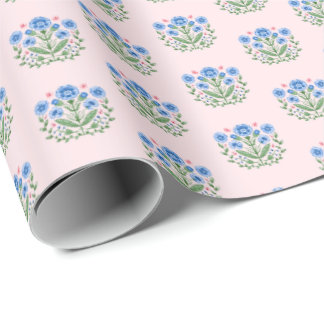 Papel De Presente Amherst Floral Impresso em Rosa