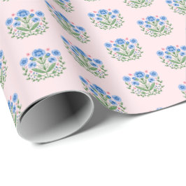 Papel De Presente Amherst Floral Print on Pink