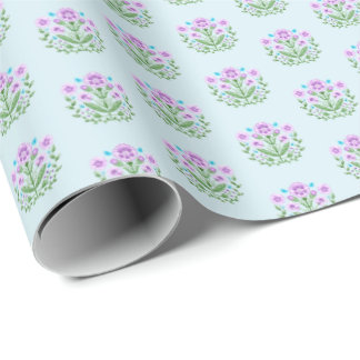 Papel De Presente Amherst Impressão em Turquesa Claro 