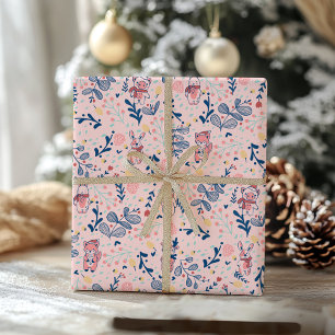 Papel De Presente Amigos da Floresta em Floresta de Inverno Aconcheg