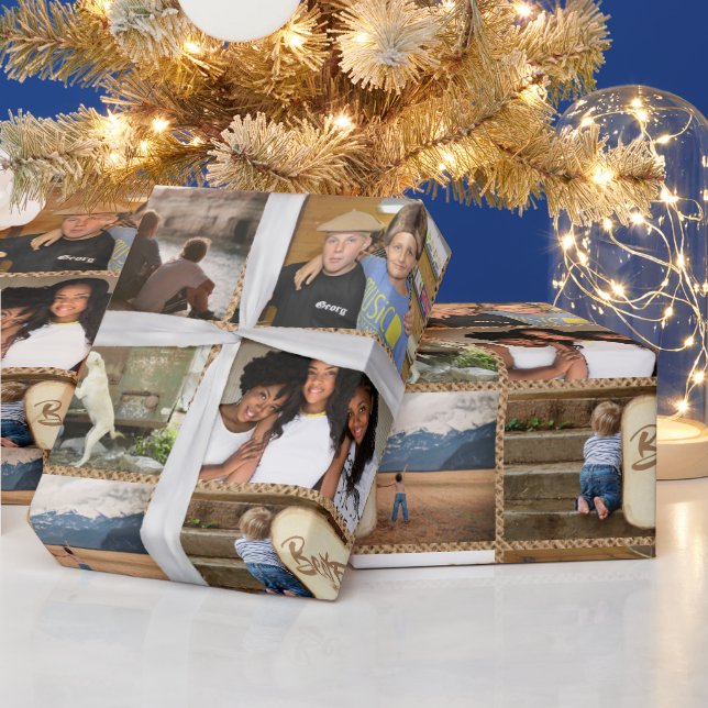 Papel De Presente Amigos do DIY 6 foto colagem de juta país BFF (Feriados)