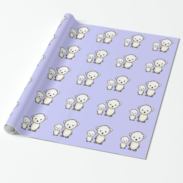Papel de Presente Amigos do Ursinho Polar (Desenrolado)