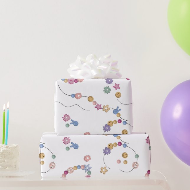 Papel De Presente Amizade Bracelet Girl Padrão de Joia (Presentes para festas)