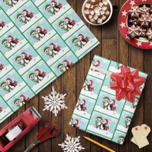 Papel De Presente Amizade Cute Penguin Snowy Owl