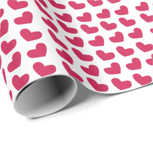 Papel De Presente Amo Rosa Coração Amoroso