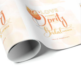 Papel De Presente Amor à Primeira SPRITZ Chá de Noiva Laranja Modern