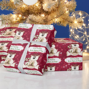 Papel De Presente Amor Bear Avô Personalizado Natal