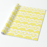 Papel De Presente Amor Branco em Amarelo<br><div class="desc">Um design de logotipo gráfico,  feito sob medida. AMOR em branco em amarelo.</div>